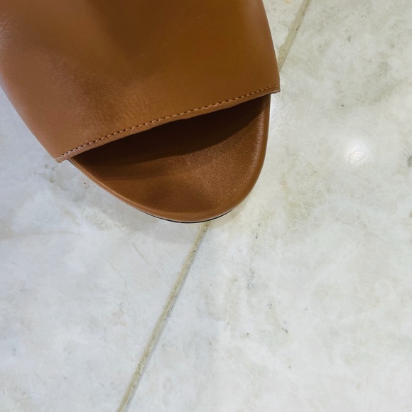 JIMMY CHOO Ankle Boot Bootie Memphis 100 Leather Canyon Brown Camel Peep… - Picture 14 of 16